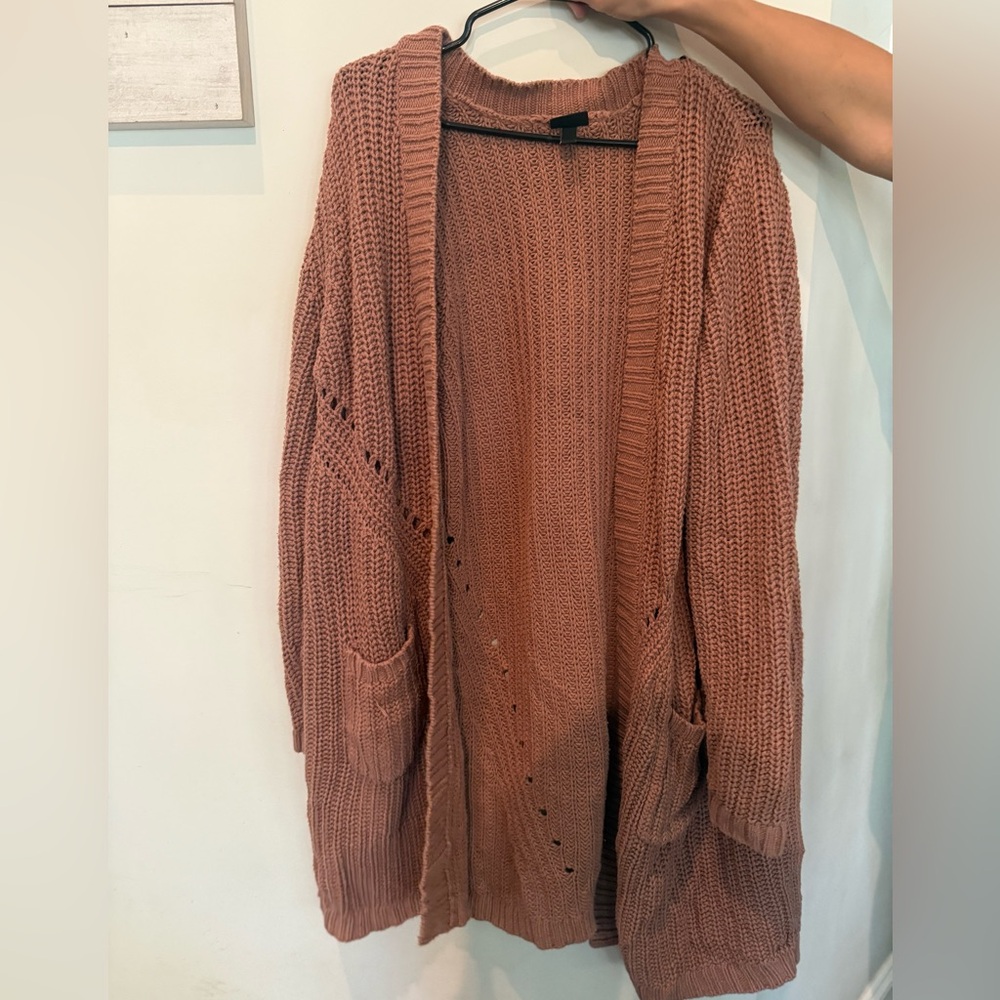 Torrid Women's Long Sleeve Thick Knitted Mauve Cardigan W/Front Pockets Sz-4x